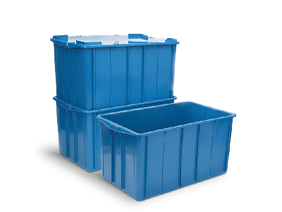 Caixa Plástica 1018 180 litros Empilhável com Tampa