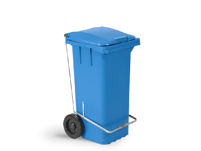 Lixeira 120 litros com rodas e pedal metálico
